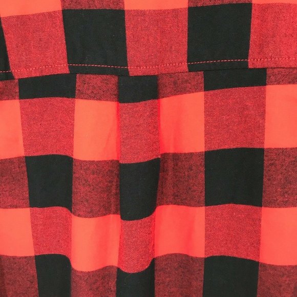 Cat & Jack Boys Checkered Flannel Casual Red Button Up Shirt  - Choose Size - Picture 3 of 11